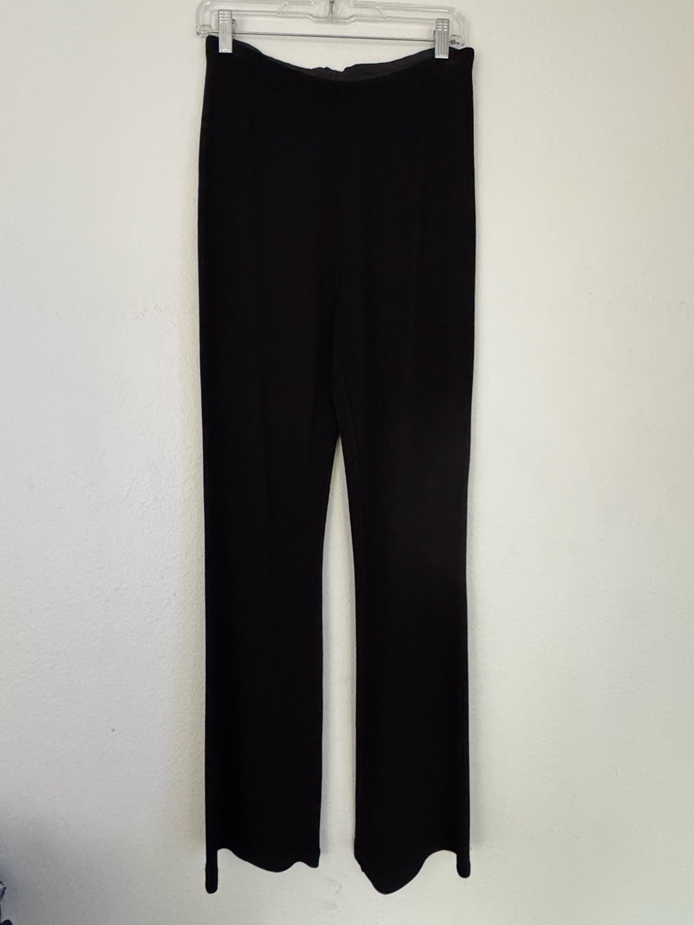 Black Textured Stretch Bootcut Pants by Anine Bing